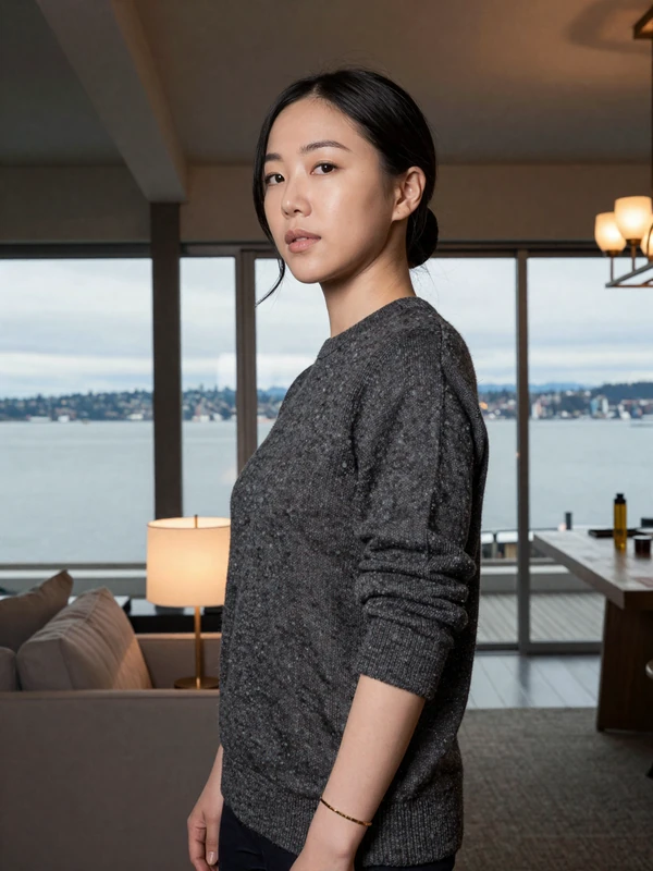 Dr. Hana Park, ophthalmologist dating site profile, Seattle loft portrait