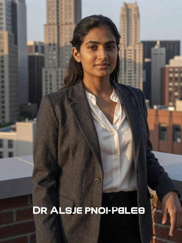 Dr. Aisha Patel, internal medicine physician on a doctor dating site, Chicago rooftop