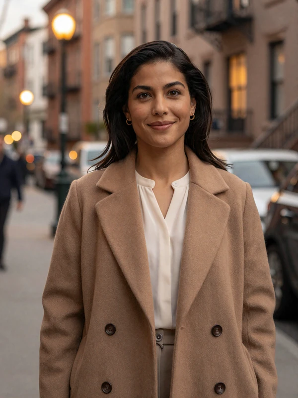 Dr. Sienna Park, single medical oncologist on a doctor dating site, Manhattan brownstone evening