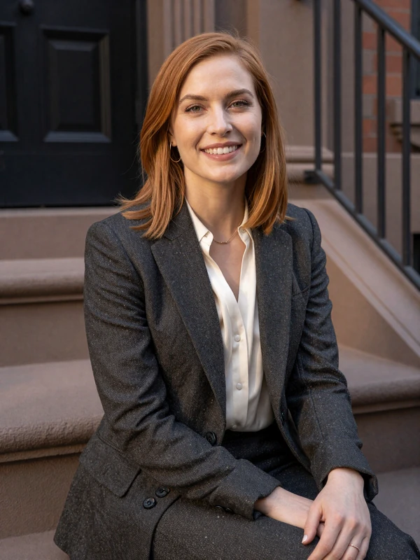 Dr. Olivia Hart, cardiologist on a doctor dating site, Boston brownstone