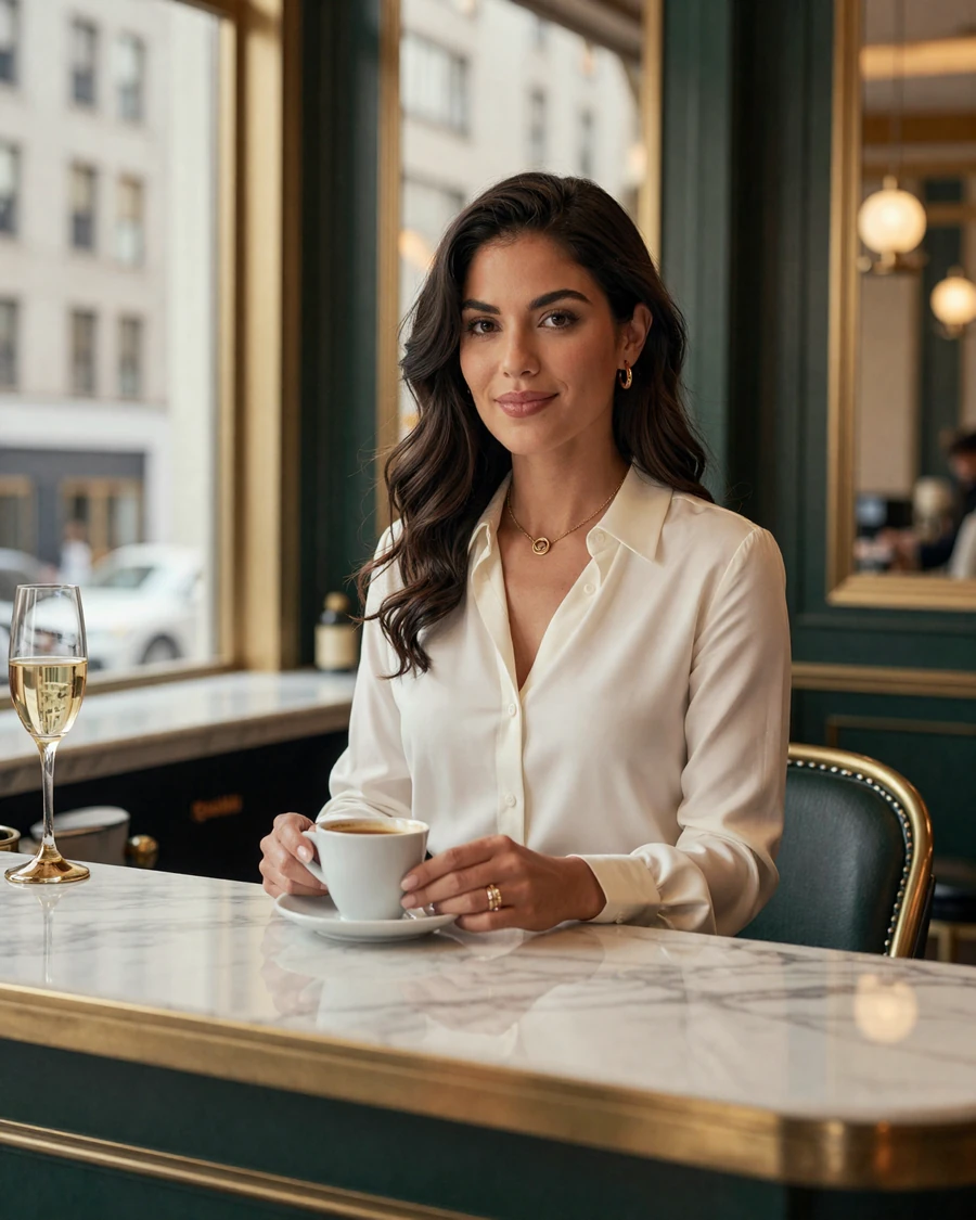 Sophisticated woman physician at a luxury hotel - doctor dating site member