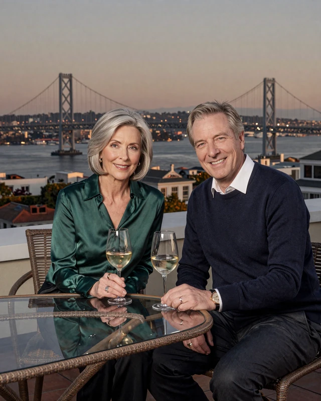 Nancy Kessler RN and Dr. Daniel Kessler on a Pacific Heights rooftop - surgeon dating success story